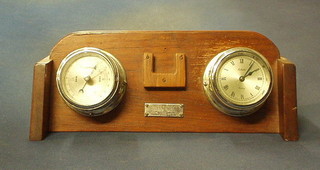 A yachts clock/barometer contained in 2 chromium plated cases by Celeste, marked Bambio