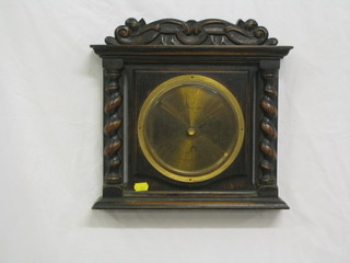 An aneroid barometer by J Lizars of Glasgow and Edinburgh, contained in an oak case