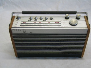 A Feranti RAD16 portable radio contained in a plastic and teak case