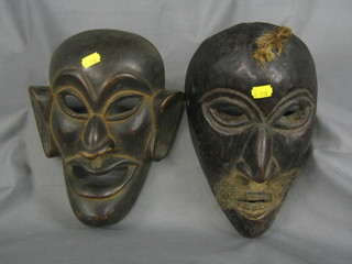 2 19th Century Eastern hardwood masks