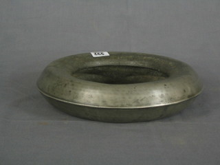A 19th/20th Century circular pewter bowl 11"