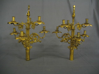 A pair of gilt metal candelabrum branches