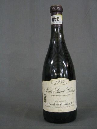 A bottle of 1980 Nuits-Saint Georges Henri de Villamount