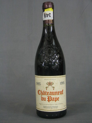 A bottle of 1995 Chateau Neuf de Papes, bottled by Laurent Charles Brotte