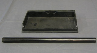 An ebony rolling ruler 19" together with an ebony tray with three-quarter gallery 12"