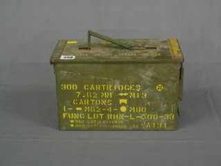 A 7.62mm ammunition machine gun box