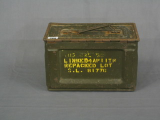 An America Air Force metal ammunition box for a "Flying Fortress" machine gun