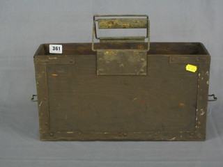 A wooden 303 ammunition box, the base marked H51 Mk I 45 (no lid)