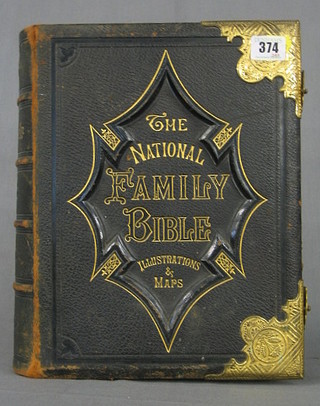 A leather and brass bound family bible "The National Family Bible"