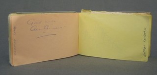 An album of autographs collected by a member of Gatwick Airport staff including Tommy Trinder, Bobby Charlton, Pete Murray, Roy Kinnear, Adam Faith, George Melly, Steve Ovett, Max Boyce, Albert Finney, Tim Brooke-Taylor, Peter Davison, Harry Peters, Jimmy Edwards, Willie Rushton, Isla St Clare, George Hamilton, Richard Stilgo, Sir Alex Guiness, Sandra Dickenson, Dicky Henderson, Peter West, Des O'Connor, Clive Lloyd, Jo Lynch, The Spinners, Bruce Forsythe, Roger Moore, Clive James, Duncan Goodhew and others