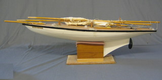 A large wooden pond yacht 41"