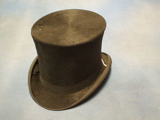 A black silk top hat