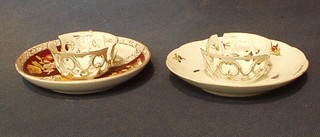 2 "Dresden" trembler saucers with panel decoration 6" (1 f)