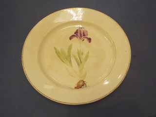 A 19th Century Longport porcelain plate decorated a double Iris, 9"