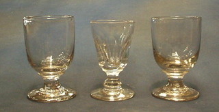 2 19th Century glass rummers (1 chipped) and 1 other