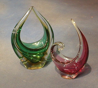 2 glass tear drop ornaments