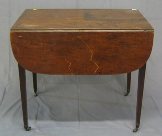 A mahogany Pembroke table fitted 2 frieze drawers, raised on square tapering supports