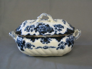 A Flo Bleu patterned rectangular tureen and cover