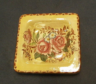 A square Malingware, Rosalind pattern,  ashtray 4"