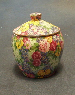 A Royal Winton pottery preserve jar with floral decoration