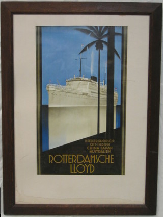 A reproduction French Cruise Ship Liner poster for the "Balderan Potterdamsche Lloyd" 22" x 13"