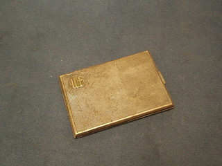 A Continental silver cigarette case with engine turned decoration, monogrammed WB 4"