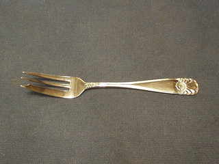 13 "Swedish" silver pastry forks with shell decoration, 8 ozs marked 830SNM