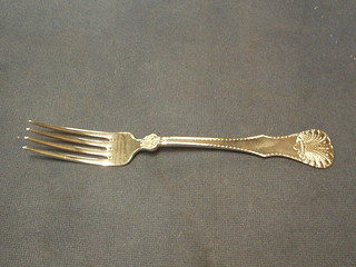 6 "Swedish" silver table spoons with shell decoration marked 830S, 9 ozs