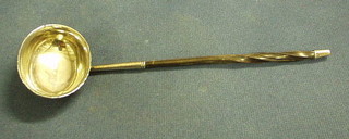 A Georgian silver sauce ladle with whale bone handle 7" (unmarked)