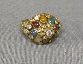 A 14ct gold "Thai Princess" ring set precious stones
