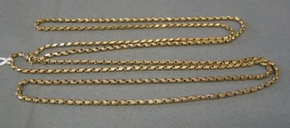 A gold belcher double link chain