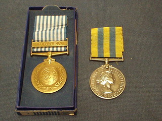 A pair Korea medal and United Nations Korea medal to 22 58 14 42 Fusileer G W Thomson