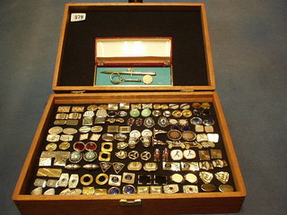 67 pairs of cufflinks together with a Miss London gold plated pen and key ring