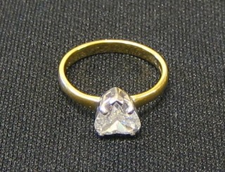 A lady's 18ct gold engagement/dress ring set a heart cut diamond (approx 2 carat)