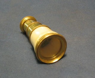 A 19th Century 2 drawer brass and ivory monocular (ivory cracked)