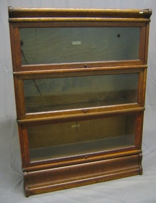 A 1930's mahogany 3 tier Minty style bookcase 51"