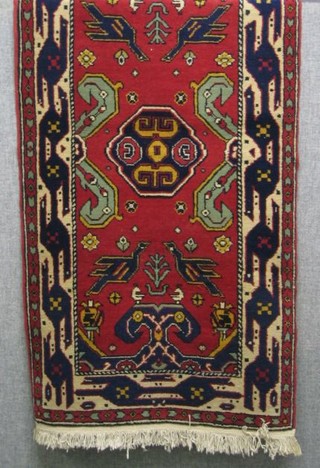 A contemporary Persian Kazak rug, 59" x 31"