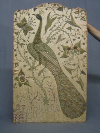 An Eastern embroidered panel "Fabulous Bird Amidst Branches" 33" x 20"
