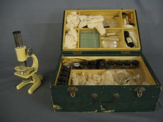 A French microscope and slides
