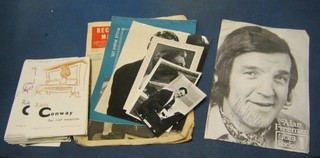 1 edition of "Record Male" March 1962, various photographs of Russ Conway and various editions of the Russ Conway magazine and a black and white poster signed Alan Freeman