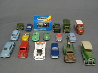 3 Dinky model racing cars - Aston Martin, Austin Healey, Connaught and other model cars etc