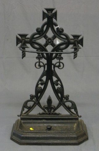 A Victorian cast iron umbrella stand complete with drip tray, the reverse with pattern registration kite mark