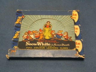 4 Walt Disney lantern slides "Snow White and the Seven Dwarfs"