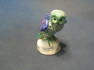 A Herend-Hvngary porcelain figure of an owl, base incised 5106 5"