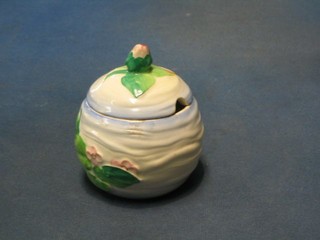 A Clarice Cliff Water Lily pattern preserve jar, the base marked Clarice Cliff and impressed 987, 5"
