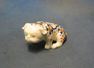 A 19th Century Japanese Imari porcelain figure of a seated dog 7"