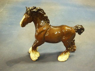 A Beswick figure of a standing shire horse 8"