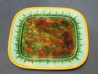 A 19th Century Majolica pottery cheese dish base  8 1/2" x 7 1/2"
