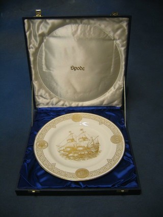 A Spode 350th Anniversary limited edition plate of the Sailing of the May Flower