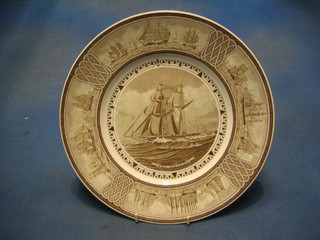 A set of 12 Wedgwood American sailing ship plates